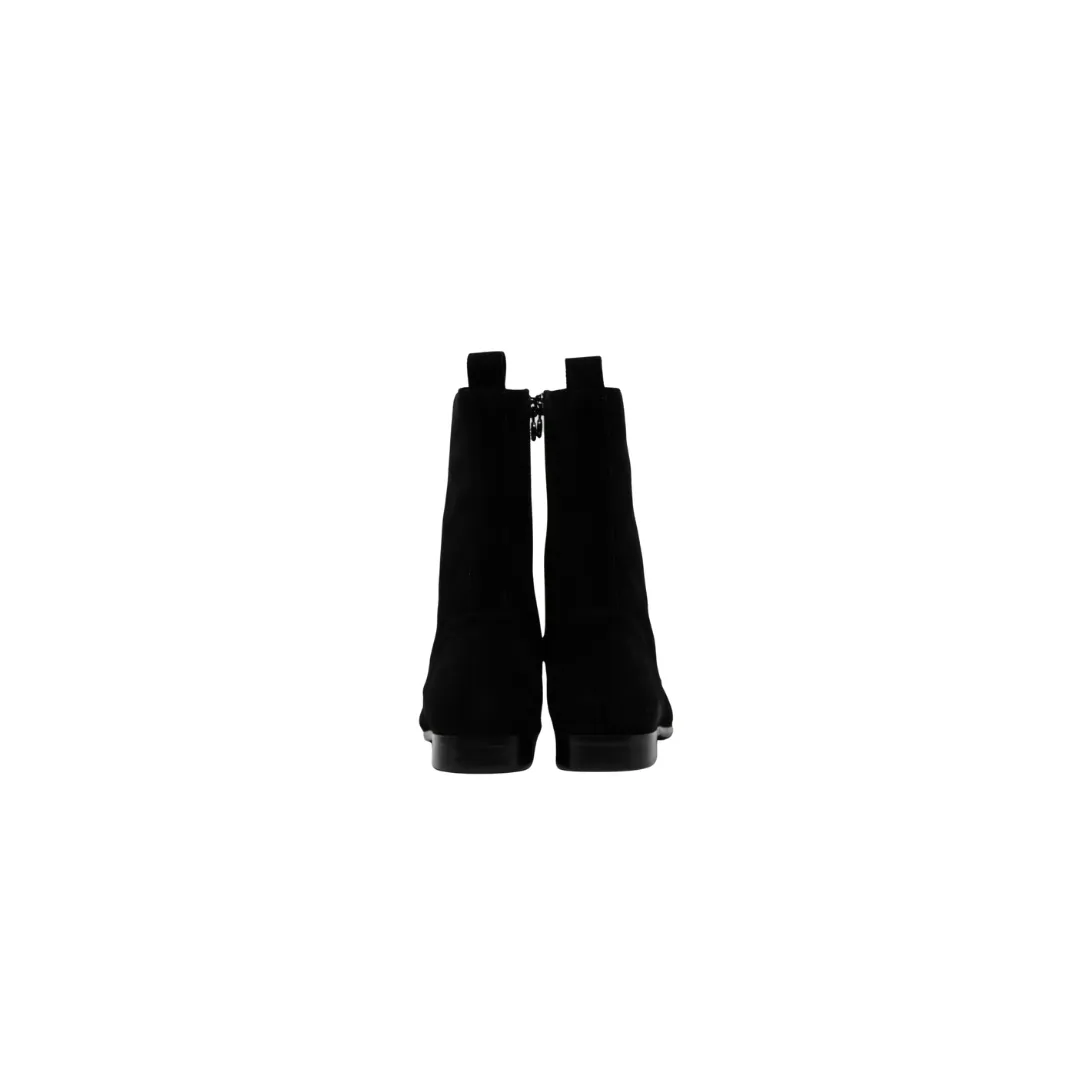 AiciBerllucci Junia Black Suede Lace Up Bootie