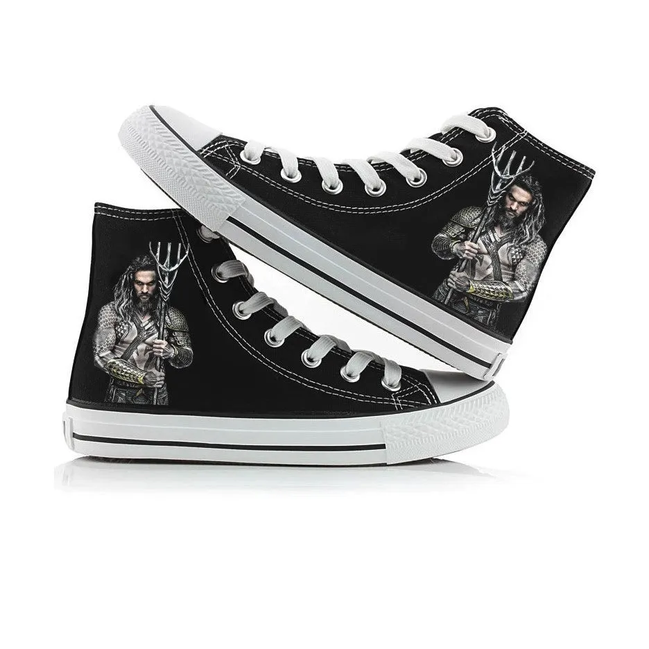 Aquaman Jason Momoa High top Canvas Shoes Sneaker Women Shoes Men Shoes  Kid Shoes Sports Shoes
