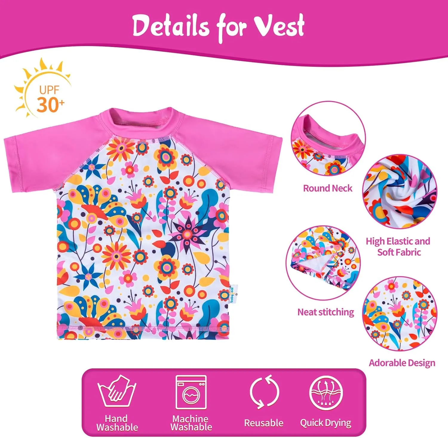 babygoal Baby Swimsuits with Reusable Swim Diaper 2 Piece Bathing Suit UPF 50 Sun Protection for Infant Toddler Boy Girl