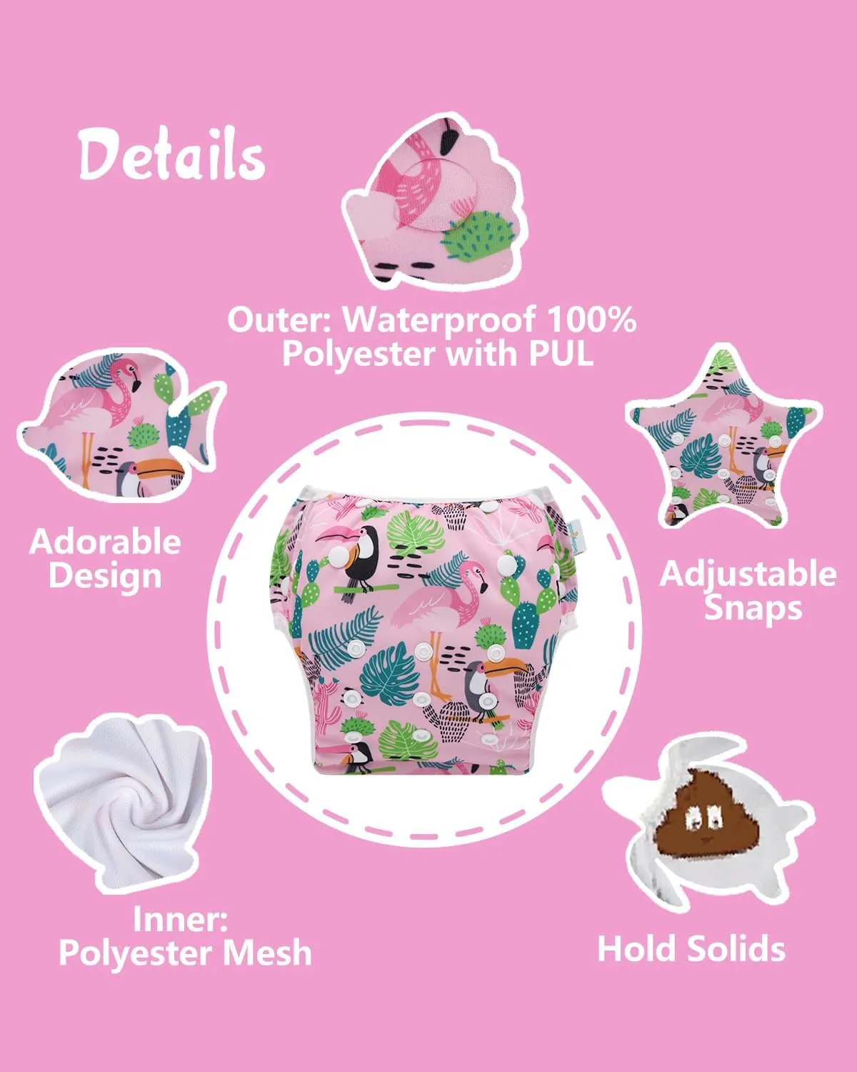 babygoal Baby Swimsuits with Reusable Swim Diaper 2 Piece Bathing Suit UPF 50 Sun Protection for Infant Toddler Boy Girl