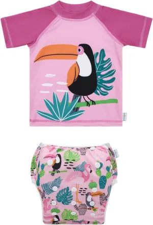 babygoal Baby Swimsuits with Reusable Swim Diaper 2 Piece Bathing Suit UPF 50 Sun Protection for Infant Toddler Boy Girl