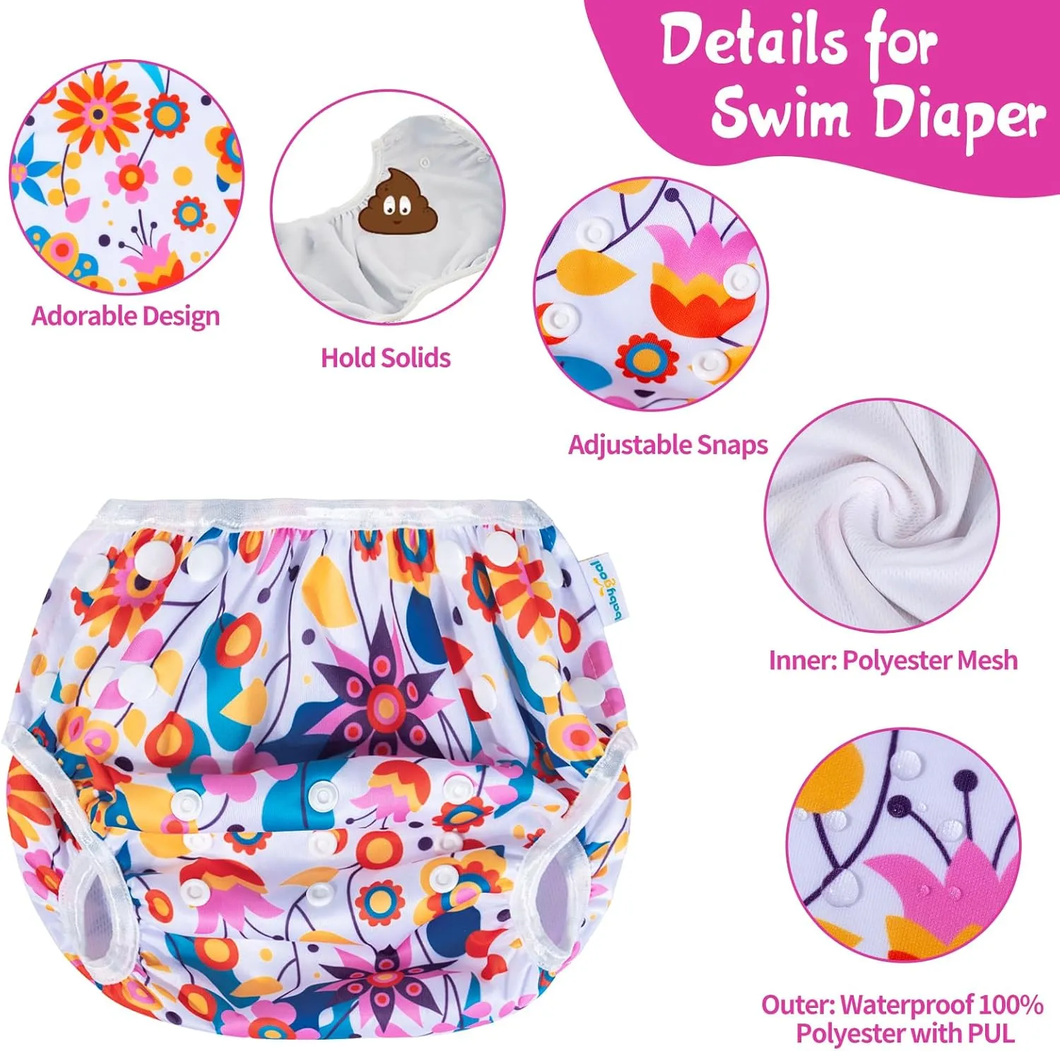 babygoal Baby Swimsuits with Reusable Swim Diaper 2 Piece Bathing Suit UPF 50 Sun Protection for Infant Toddler Boy Girl