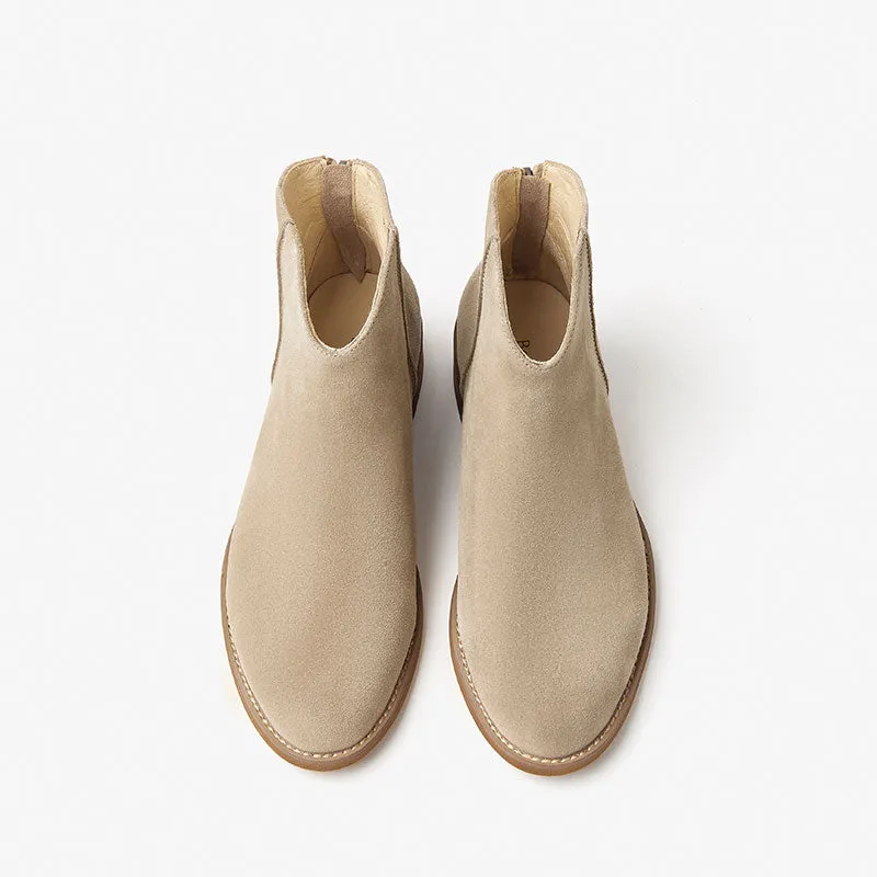 BeauToday Cow Suede Ankle Boots for Women