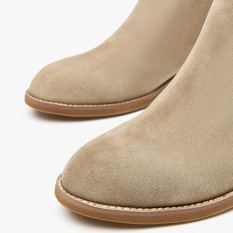 BeauToday Cow Suede Ankle Boots for Women