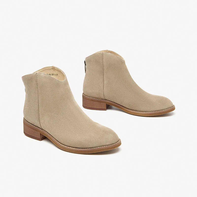 BeauToday Cow Suede Ankle Boots for Women