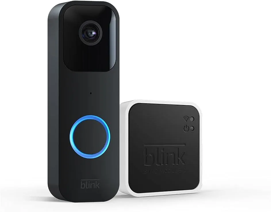 Blink Video Doorbell   Sync Module 2 (newest model)  Two-way audio, HD video, two-year battery life, motion detection, chime app alerts, Works with Alexa (Black)