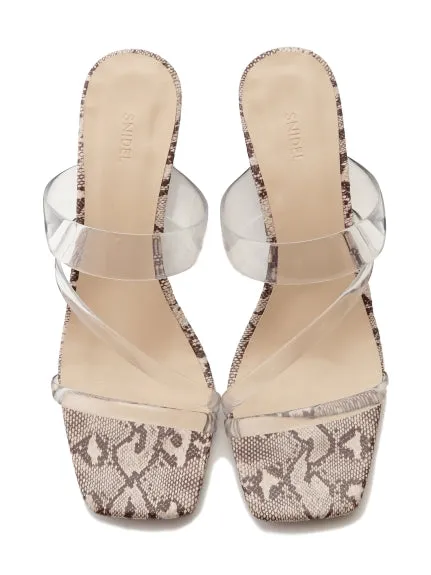 Clear Vinyl Multi Strap Wedge Mule