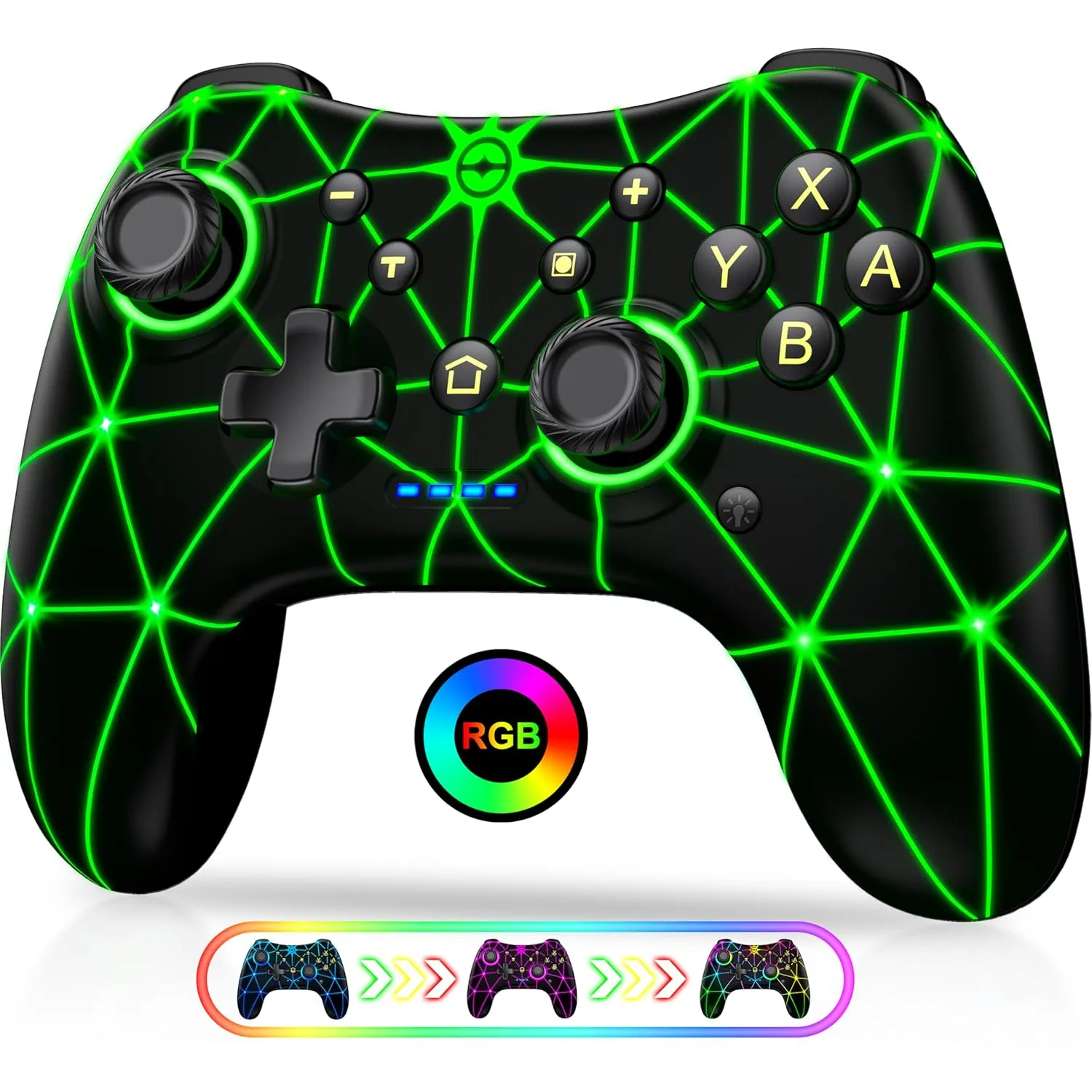 ELISWEEN for wii skins Switch Wireless Switch Compatible with Switch/Switch Lite/OLED, Wireless Switch Work with iOS/Android/PC with RGB Light, Programmable, TURBO & Wakeup