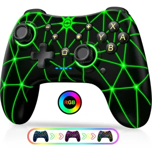 ELISWEEN for wii skins Switch Wireless Switch Compatible with Switch/Switch Lite/OLED, Wireless Switch Work with iOS/Android/PC with RGB Light, Programmable, TURBO & Wakeup