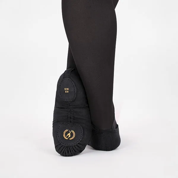 Eurotard A1004 Adult Black Assemblé Split Sole Canvas Ballet Shoes