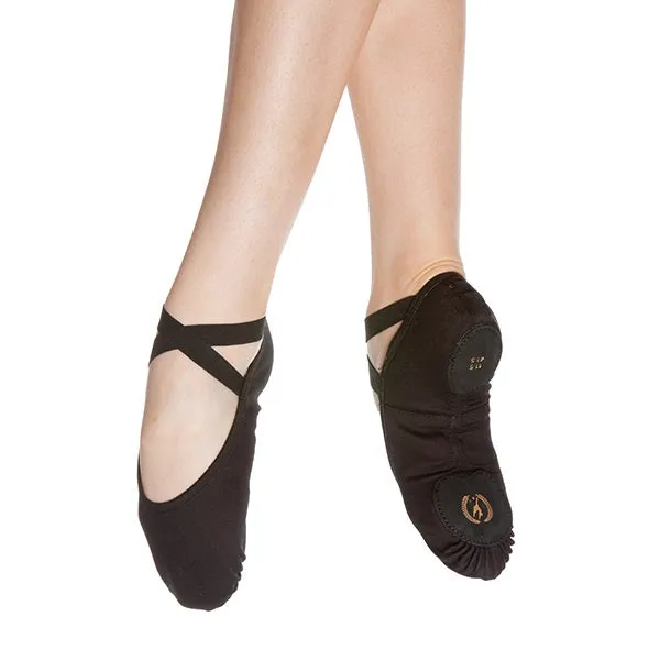 Eurotard A1004 Adult Black Assemblé Split Sole Canvas Ballet Shoes