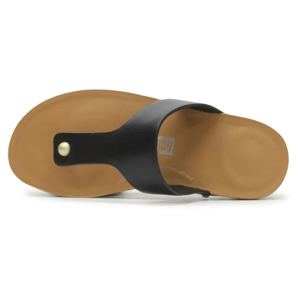FitFlop Iqushion Leather Women's Toe Post Sandals
