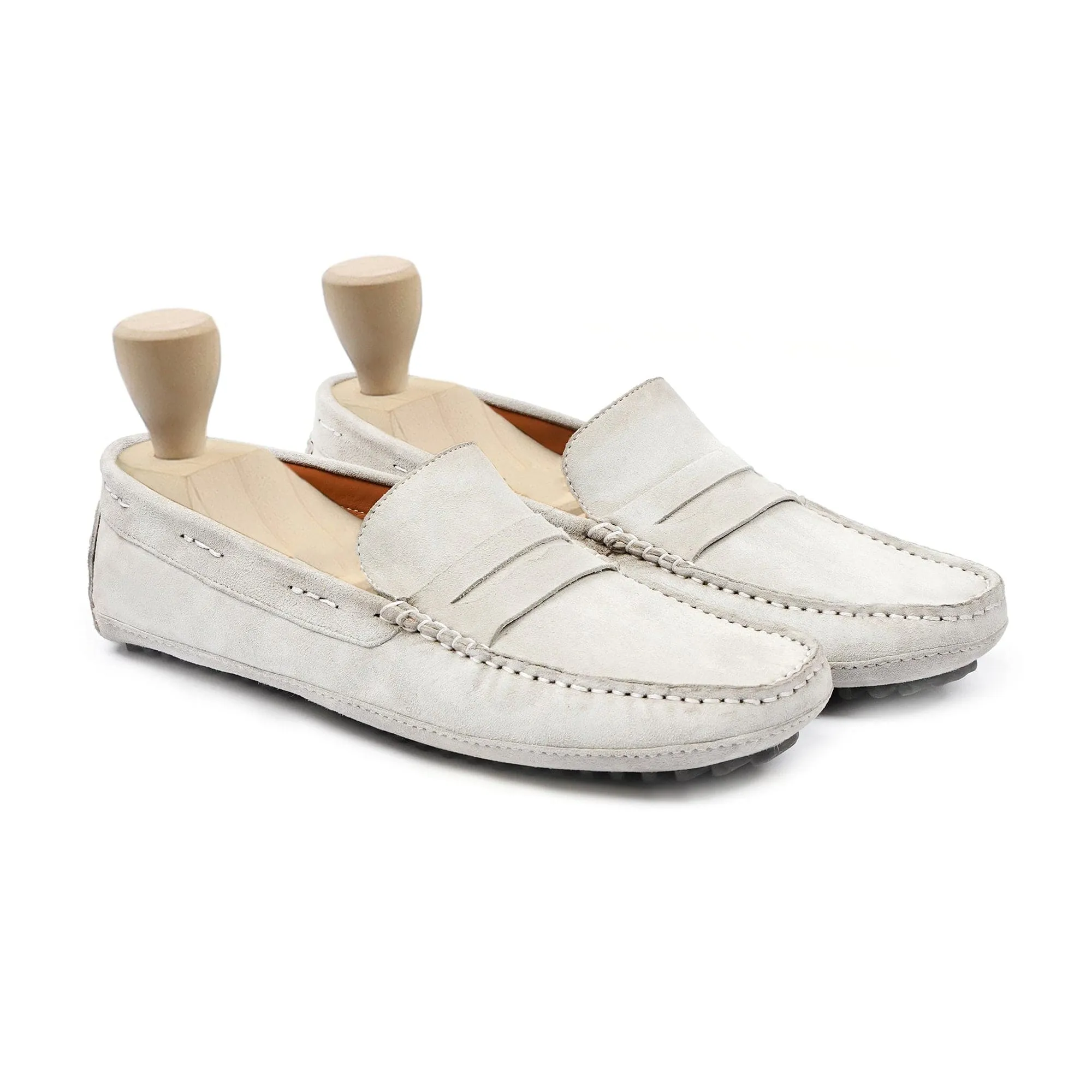 Handmade Custom Suede Leather Driver Mens Loafers