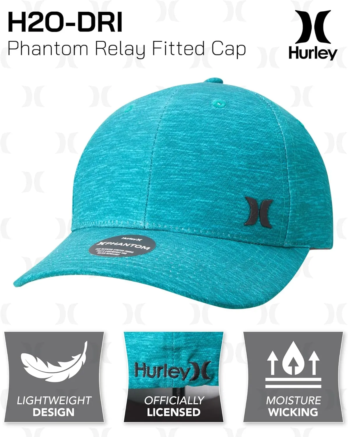 Hurley Men's Hat - Curved Brim Stretch Fitted Cap