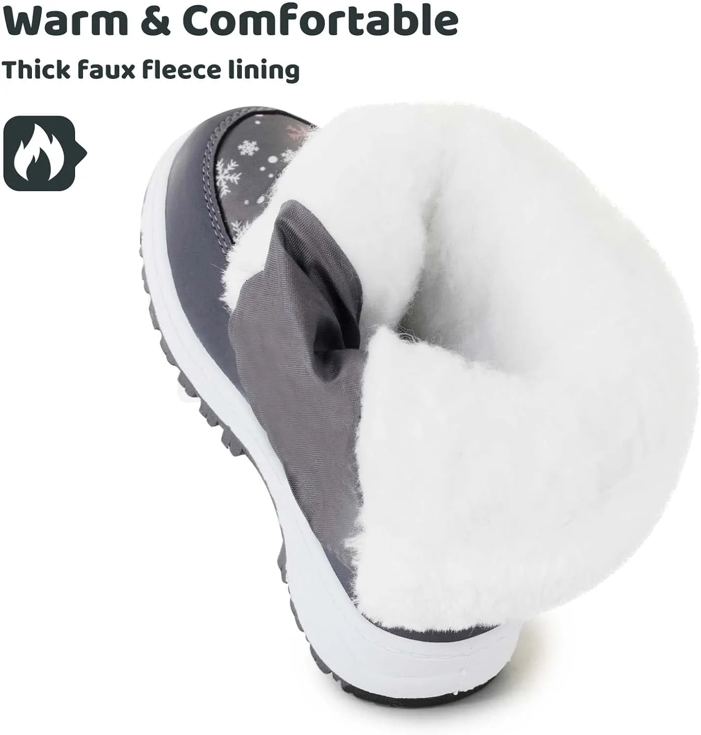 Insulated Fur Winter Snow Boots for Little Kids - Size 1 Warm & Stylish