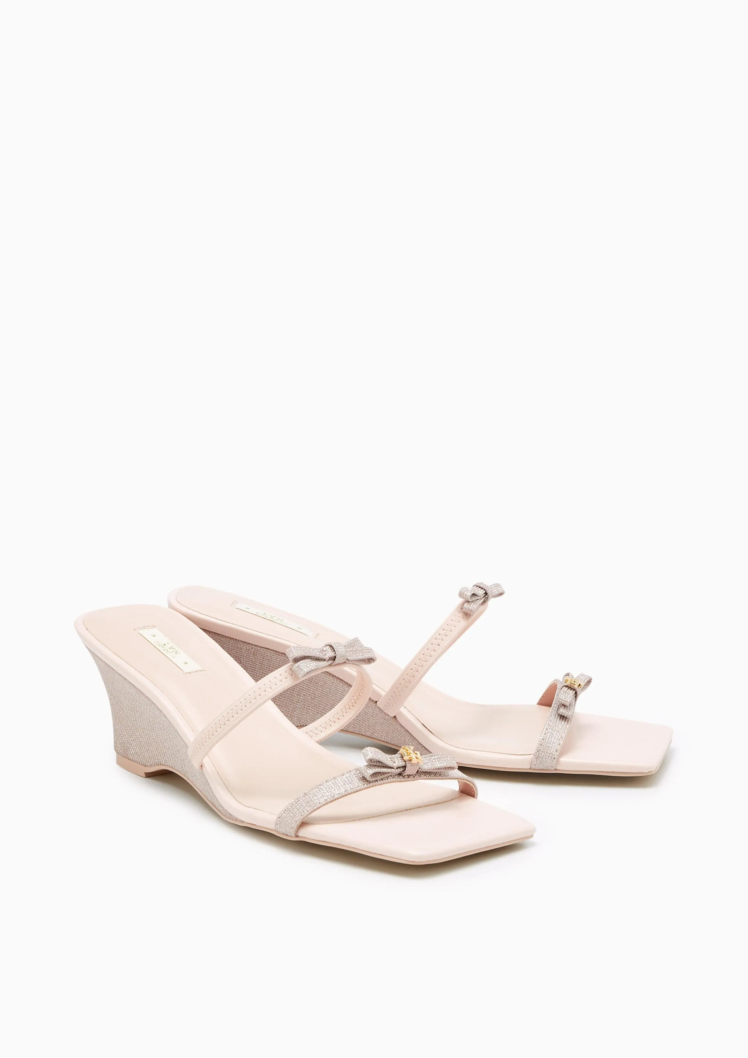 Lemony Low Heel Wedges Rose Gold