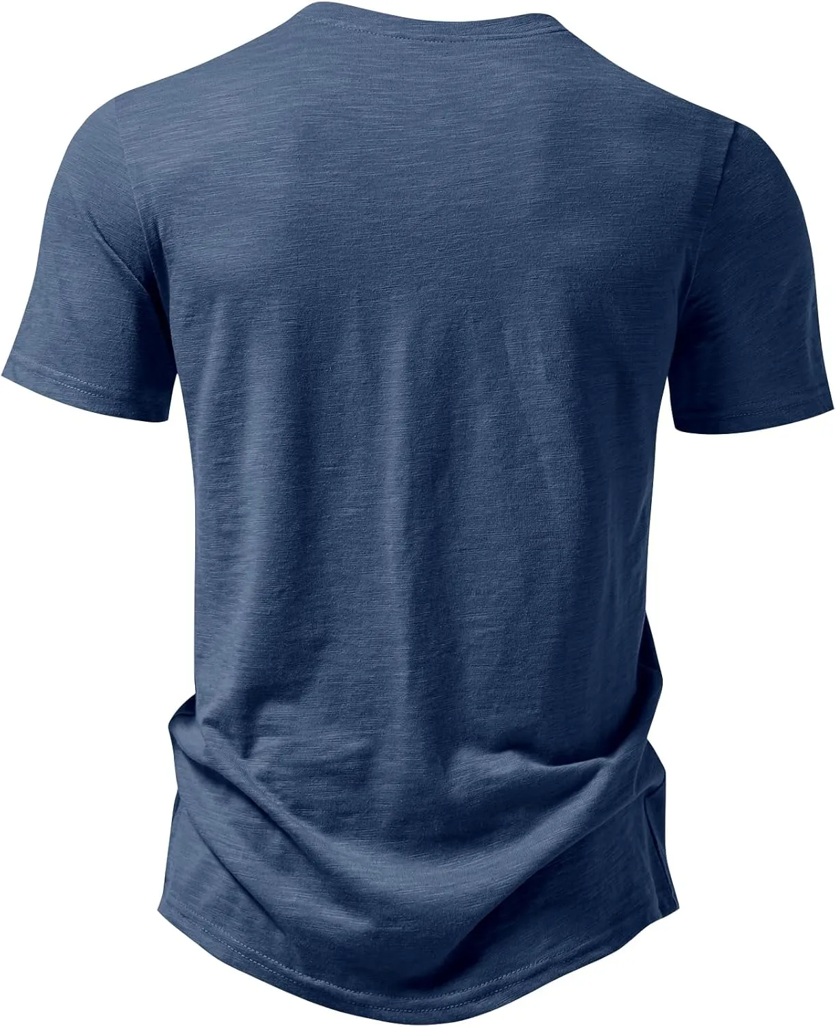 Men's Stretchy Short Sleeve Henley T-Shirt Casual Cotton 2 Buttons Notch Neck Tee Shirts