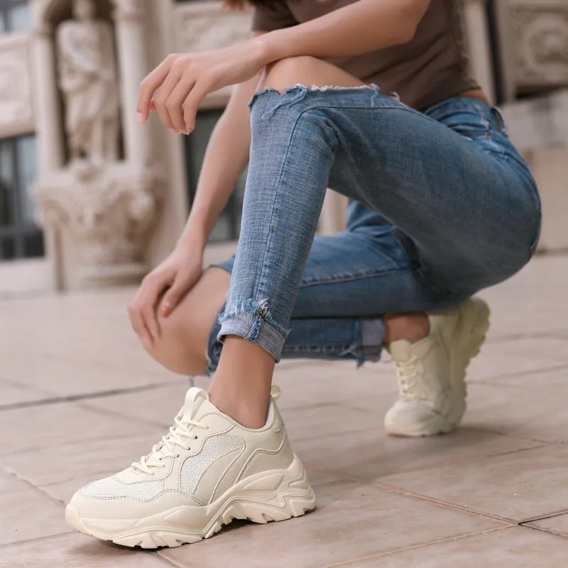 New Spring Chunky Sneakers Women Breathable Shoes