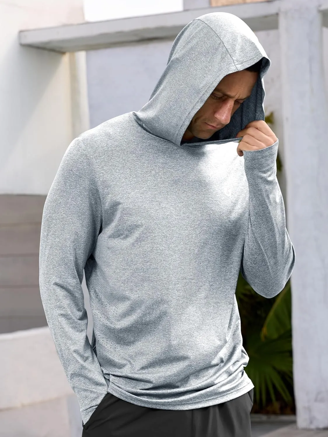 NORTHYARD Men's UPF 50  Long Sleeve Hoodie Shirts Sun Protection Fishing Swim Lightweight Quick Dry Workout UV SPF Rash Guard