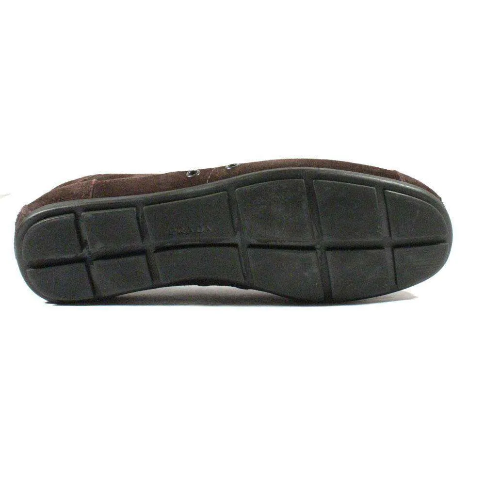 Prada Men's Brown Color Suede Sports Designer Shoes 2T1559 (PRM14)