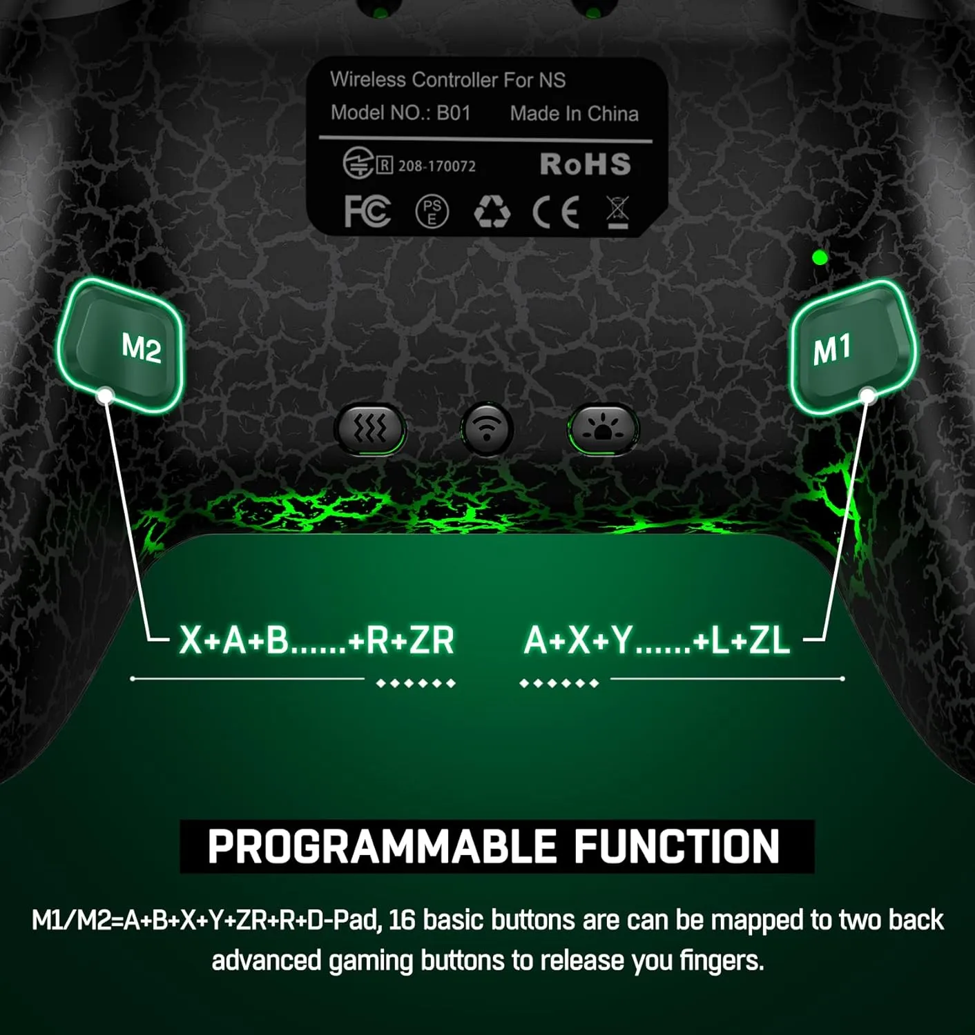 Programmable Switch Controller with Wireless USB Receiver for Nintendo Switch/Lite/OLED, Wireless Switch Controllers with a Mouse Touch Feeling for PC/Android/iOS, Switch Pro Controller with Turbo, Wake-up