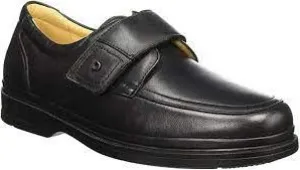 Quirelli Men's Soft Sense Velcro Shoes- Black Leather