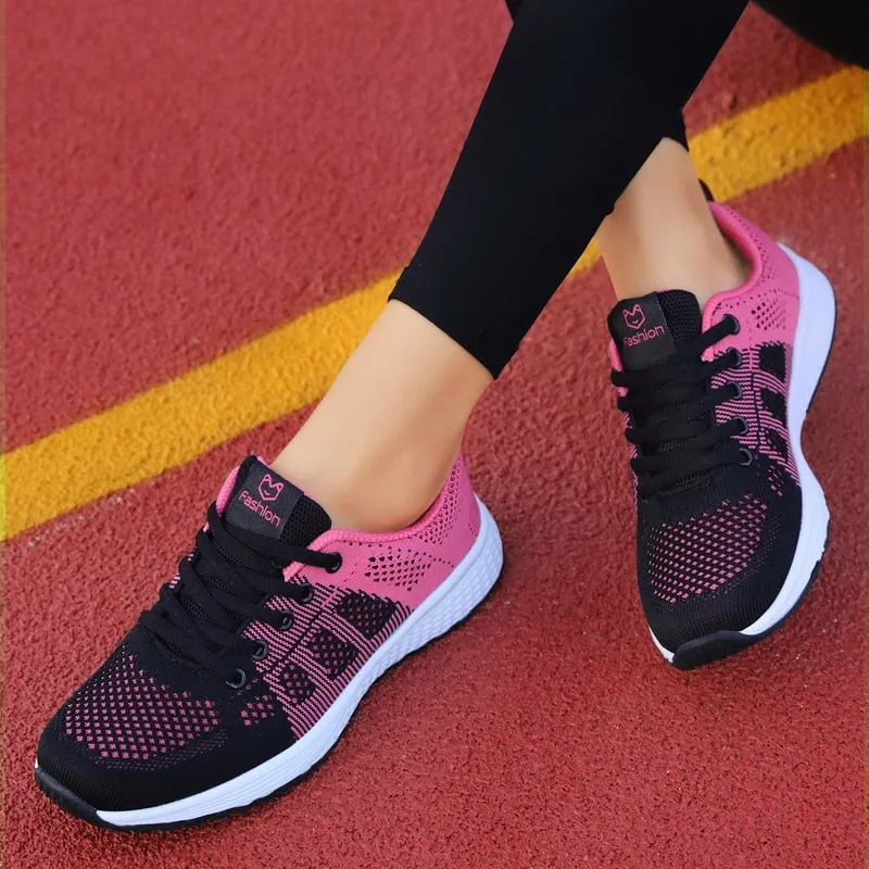 Sneakers Women Shoes Flats Casual Ladies Shoes Woman Lace-Up Mesh Light Breathable Female zapatillas de deporte para mujer