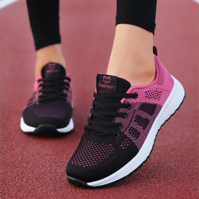 Sneakers Women Shoes Flats Casual Ladies Shoes Woman Lace-Up Mesh Light Breathable Female zapatillas de deporte para mujer