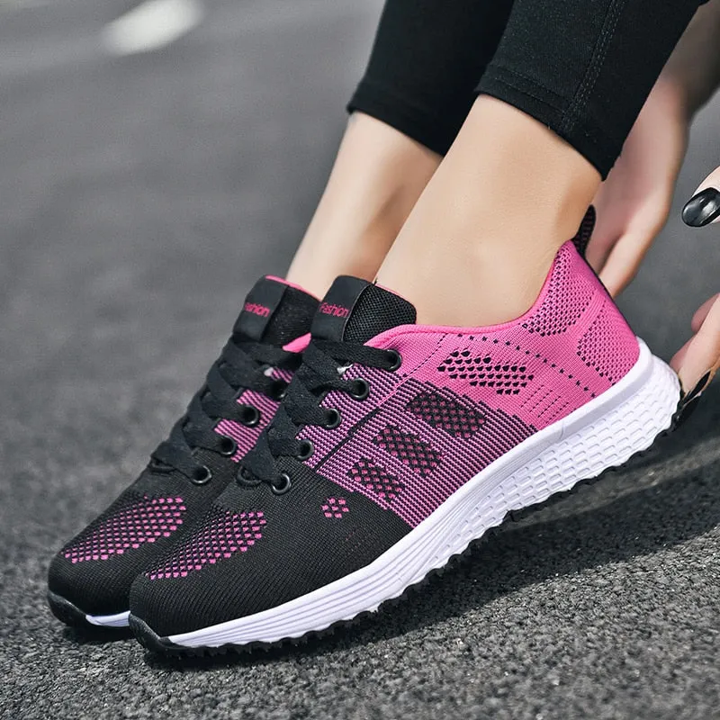 Sneakers Women Shoes Flats Casual Ladies Shoes Woman Lace-Up Mesh Light Breathable Female zapatillas de deporte para mujer