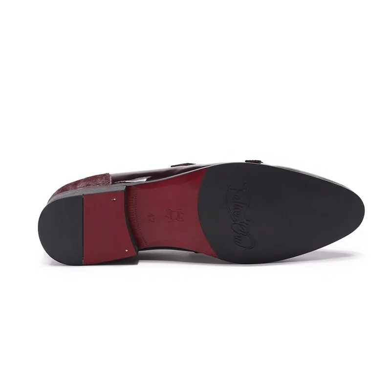 Stylish Men's Patent Leather Loafers / Casual Male Shoes With Double Buckle