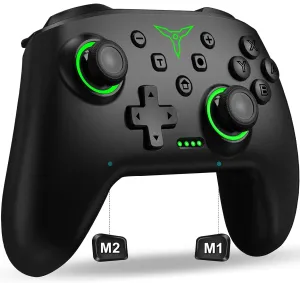Switch Controller, Wireless Switch Controller Compatible with Switch Controller/Switch Lite/OLED, Wireless Switch Controllers Work with iOS/Android/PC with RGB Light, Programmable, TURBO & Wakeup