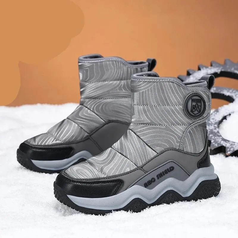 Warm, Durable Outdoor AdventuresChildren's Winter Plush Snow Boots