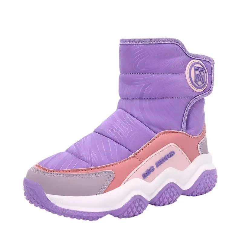 Warm, Durable Outdoor AdventuresChildren's Winter Plush Snow Boots